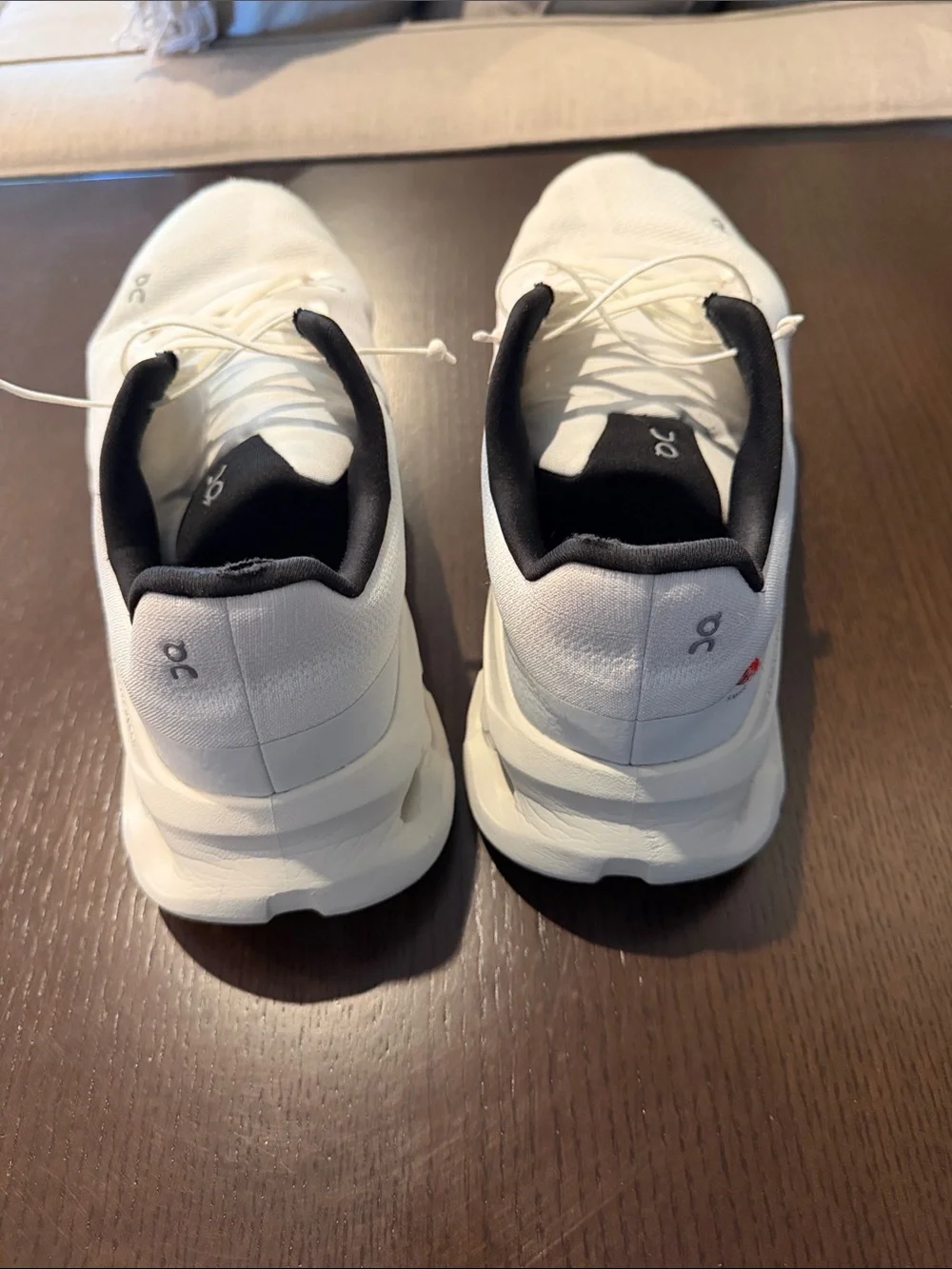 On Running Men's White Athletic Running Shoes with Black Collar - Cloudtilt - Picture 5 of 7